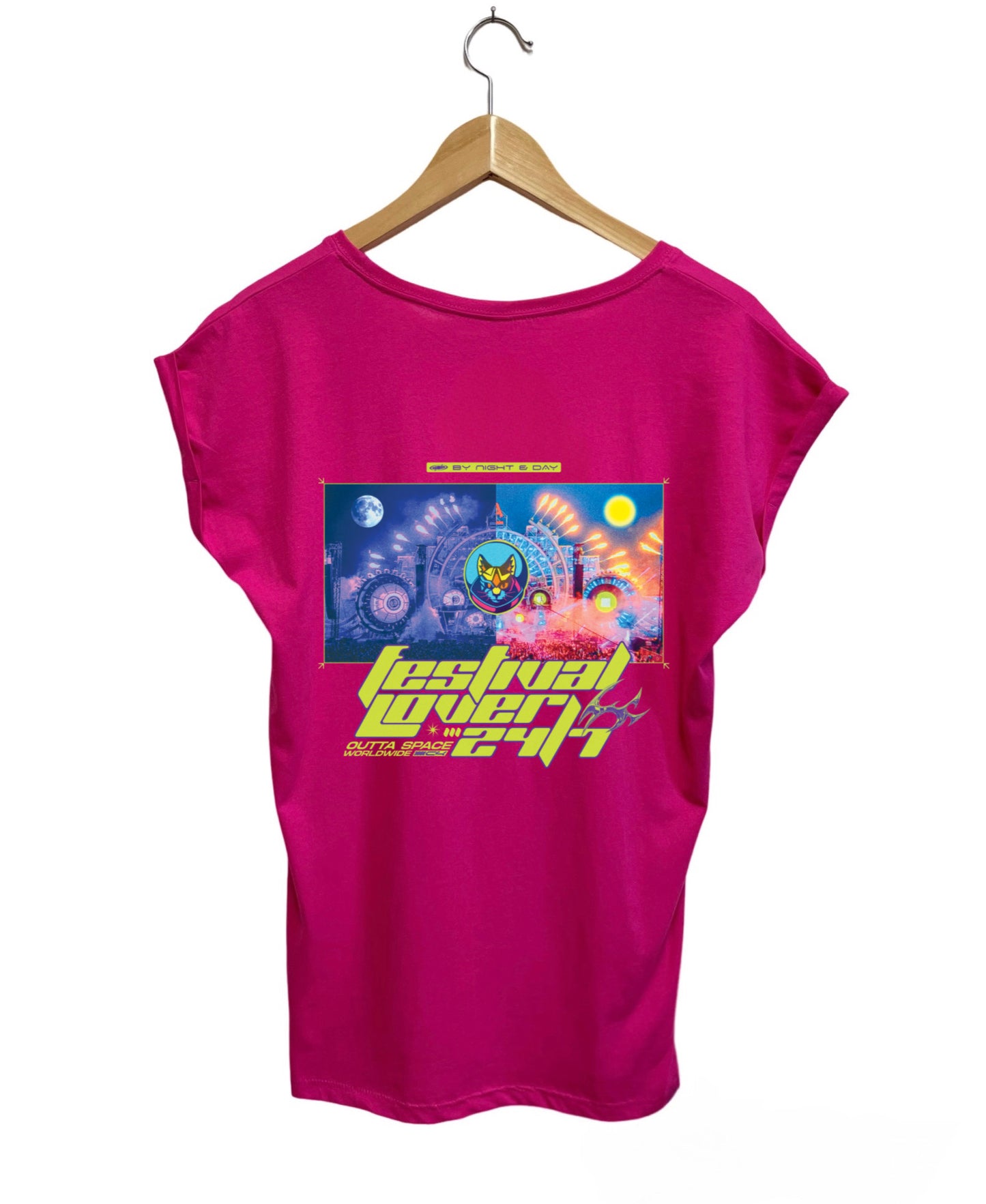 Regular Shirt Hibiskus Pink/Backprint